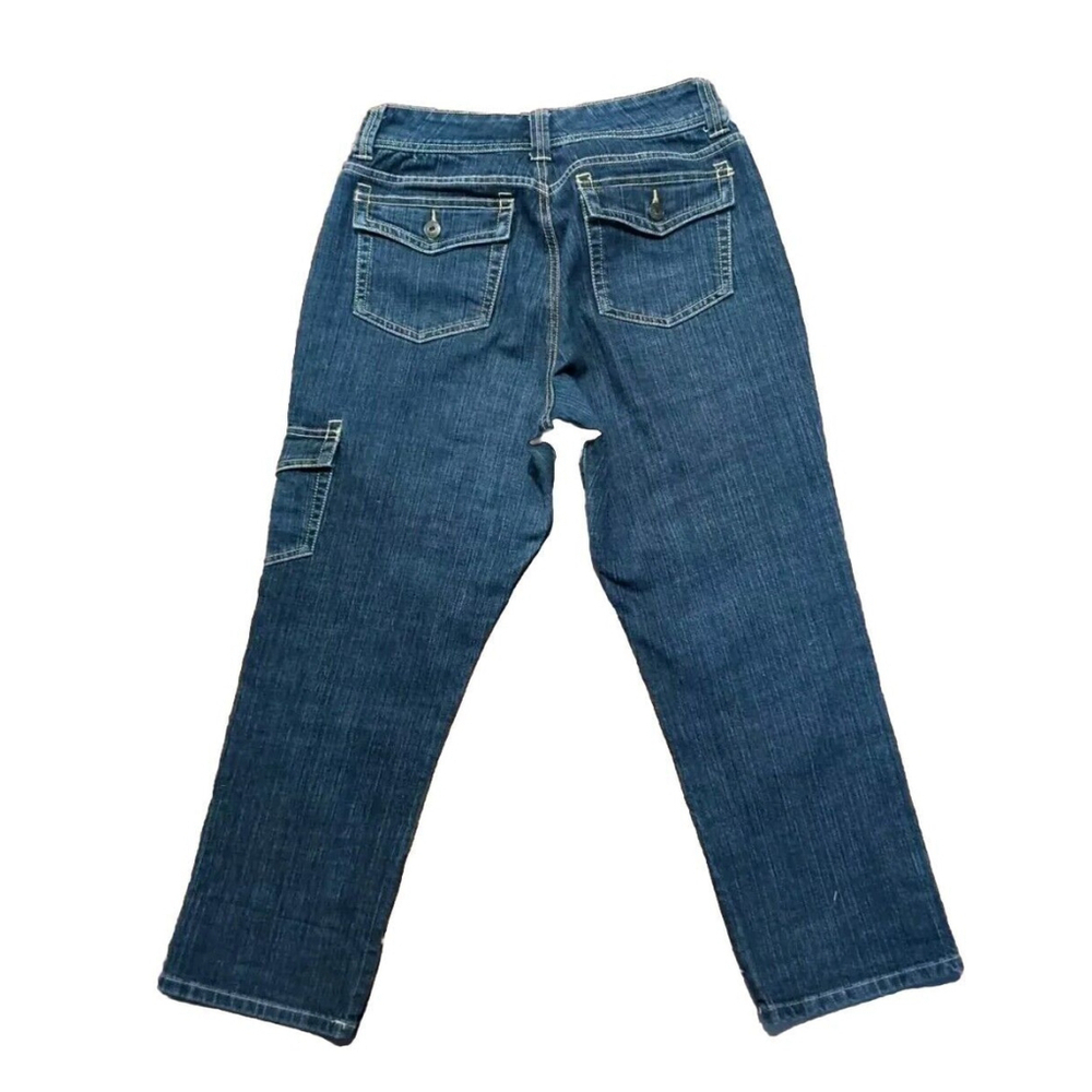 Jeanstar Size 8 Capri Medium Wash Blue Jeans Pants straight leg 32" W High Waist - Picture 7 of 16
